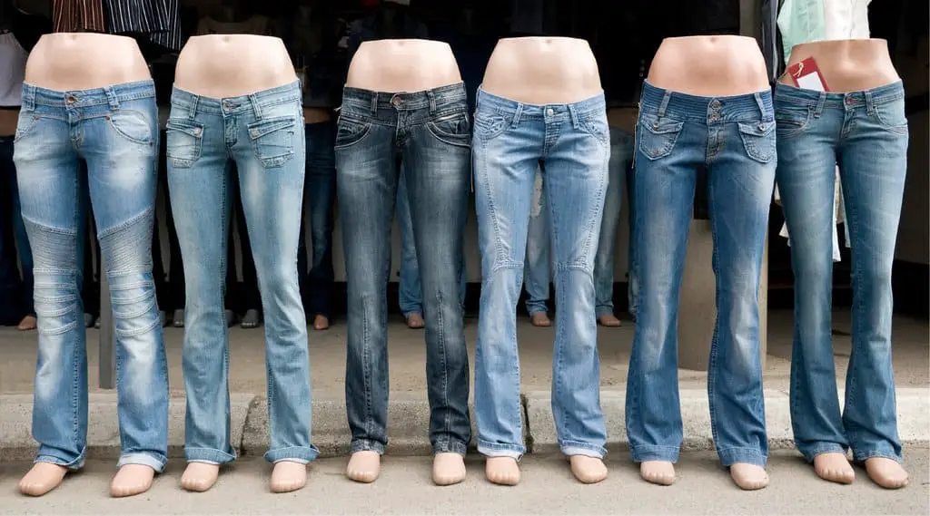 low rise jeans on mannequin 