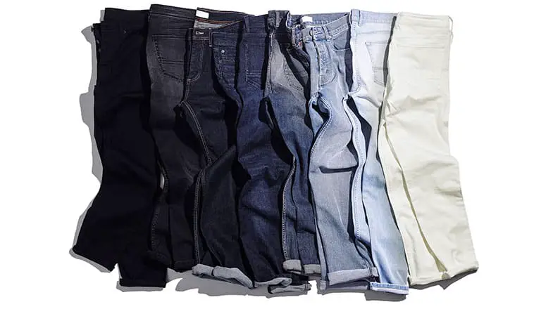 Different washes of jeans