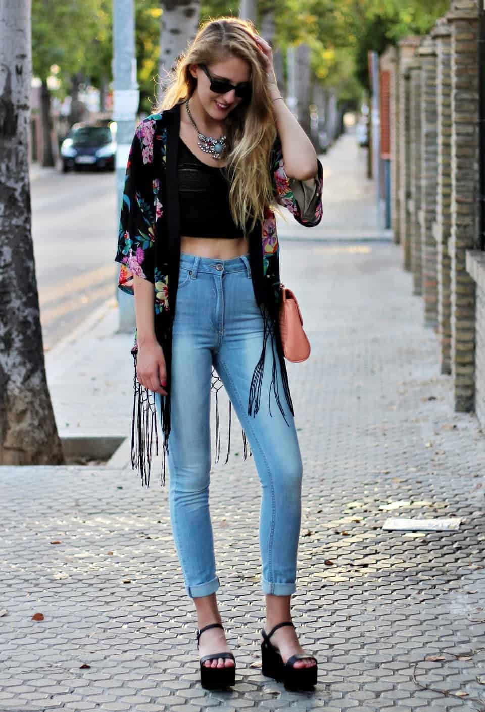 high waisted jeans