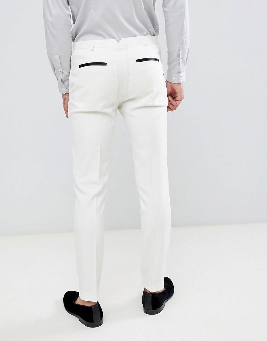 Heart & Dagger tuxedo skinny suit pants in satin