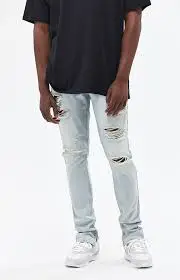 PACSUN STACKED SKINNY LIGHT JEANS FOR MEN