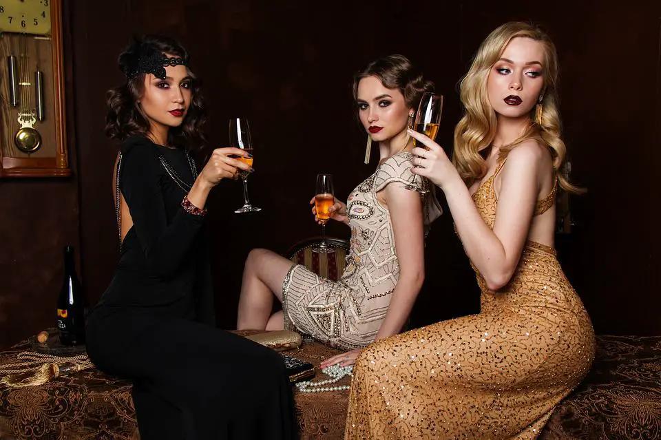 three women fashion hair glamour